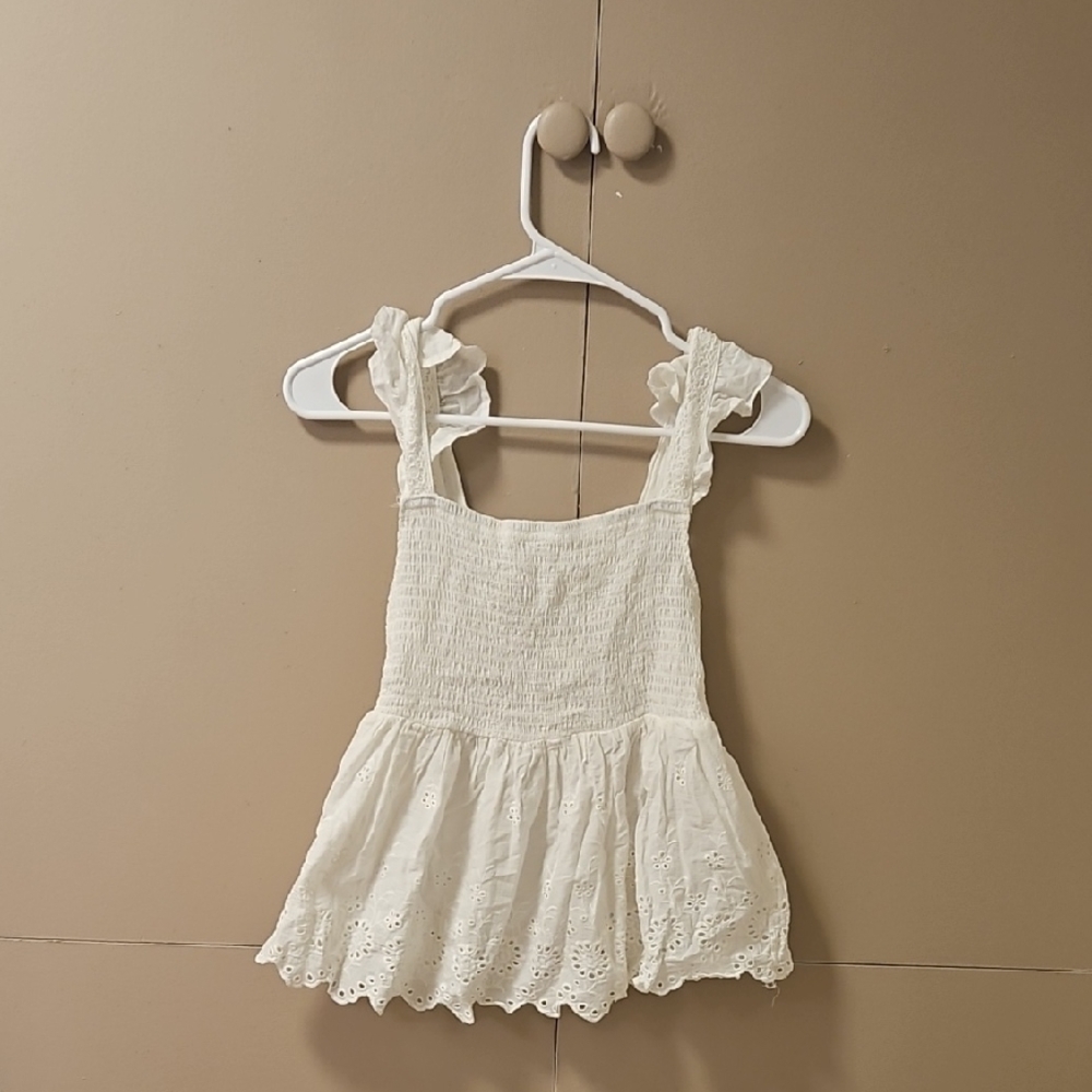 Women's White Eyelet Tank Top